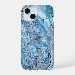 Coque iPhone 15 Joli Chic Motif de Faux Coquillage Abalone Violet