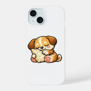Coque iPhone 15 Joli chiot endormi avec oreiller