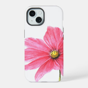 Coque iPhone 15 Joli Cosmos Rose Boîtier téléphonique floral per