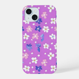 Coque iPhone 15 Joli motif fleur violet