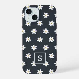 Coque iPhone 15 Joli motif monogramme de lys d'herbe marine floral