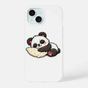 Coque iPhone 15 Joli panda endormi avec oreiller