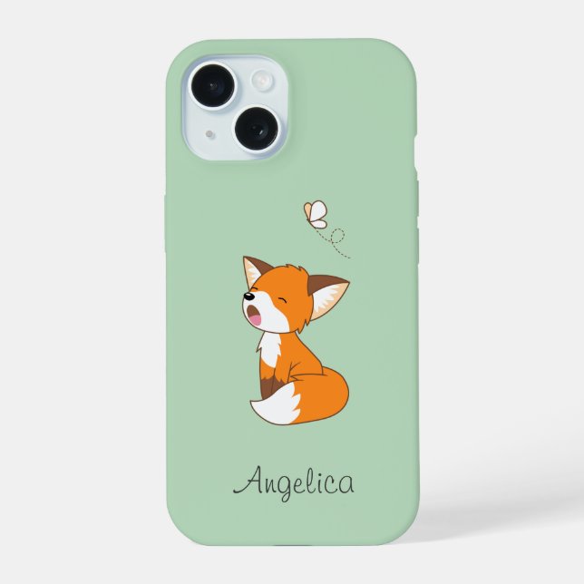 Coque iPhone 15 Joli Petit Fox Sleepy (Verso)