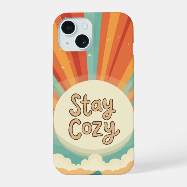 Coque iPhone 15 Joli Rétro	Étui de téléphone propre | restez confo (Verso)