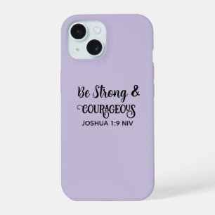 Coque iPhone 15 Joli Violet Fort et Courageux Inspirant