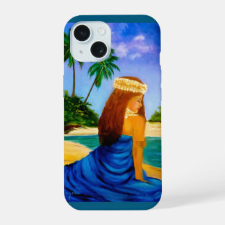 Coque iPhone 15 Jolie hula sur la plage