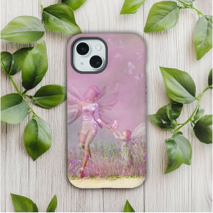 Coque iPhone 15 Jolies Fées Papillon Rose Moderne Féminin