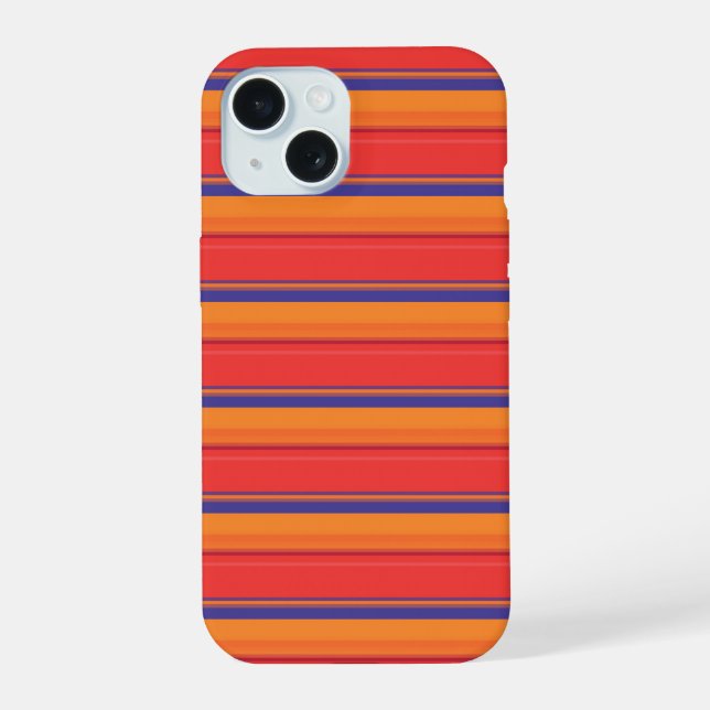 Coque iPhone 15 Jolies rayures colorées d'été  (Verso)