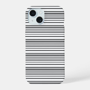 Coque iPhone 15 Jolies rayures noires et blanches
