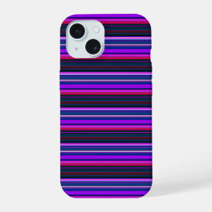 Coque iPhone 15 Jolies rayures roses violettes