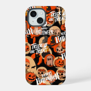Coque iPhone 15  Jolies vibrations effrayantes d'Halloween 