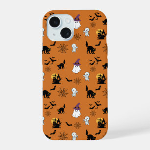Coque iPhone 15 Jolis fantômes chats chauves-souris Halloween