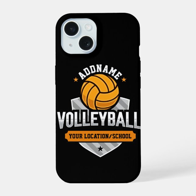 Coque iPhone 15 Joueur de l'équipe universitaire de volley-ball AJ (Verso)