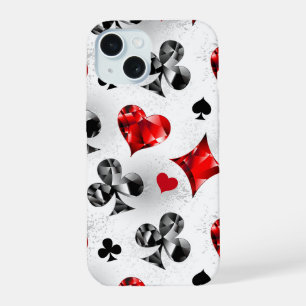 Coque iPhone 15 Joueur de Poker Parieur Enseignes de Cartes à Joue