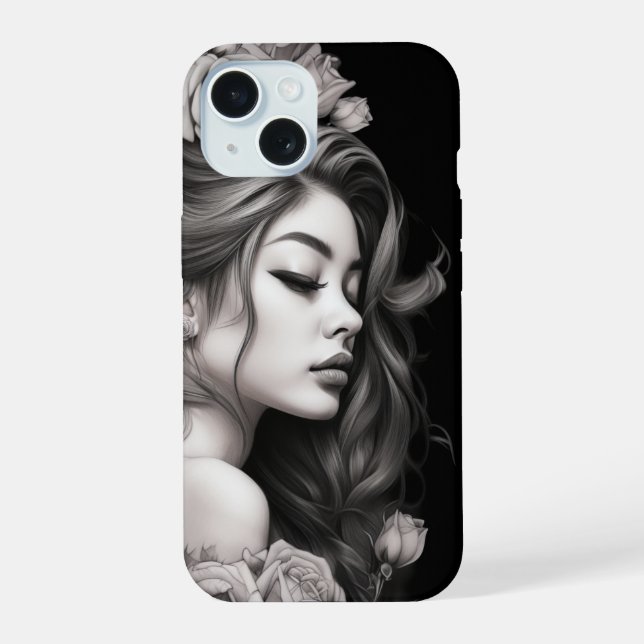 Coque iPhone 15 Juliet avec boîtier téléphonique Rose (Verso)