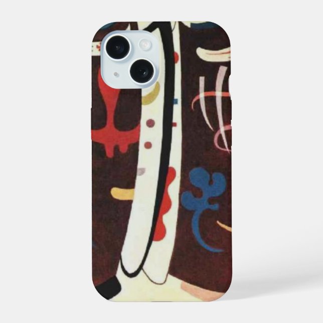 Coque iPhone 15 Kandinsky Brun avec Supplément Abstrait (Verso)