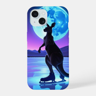 Coque iPhone 15 Kangourou patineur au clair de lune