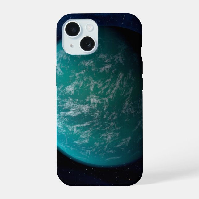 Coque iPhone 15 Kepler 22b, une planète extrasolaire. (Verso)