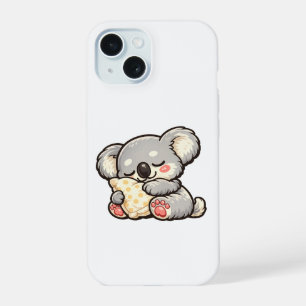 Coque iPhone 15 Koala Mignon Endormi avec Oreiller