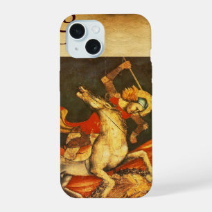 Coque iPhone 15 La bataille de Saint George avec le monogramme du
