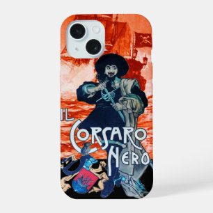 Coque iPhone 15 LA CORSAIRE NOIRE /Bataille de navires pirates en