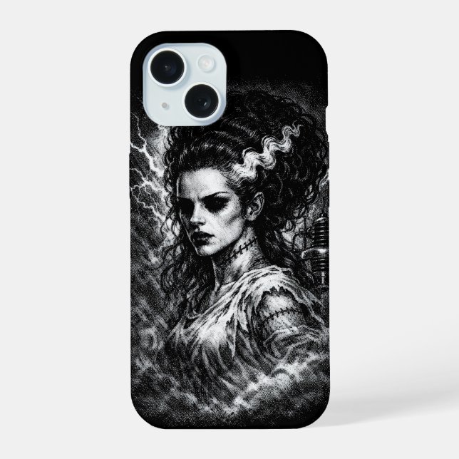 Coque iPhone 15 La Mariée de Frankenstein — Ressuscitée par BurnsI (Verso)
