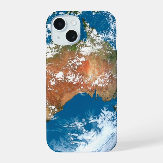 Coque iPhone 15 La Planète Terre Montre Des Nuages Sur L'Australie (Verso)