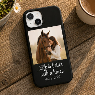Coque iPhone 15 La vie est meilleure avec une photo de monogramme