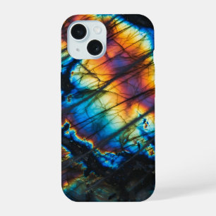 Coque iPhone 15 Labradorite éclair de arc-en-ciel