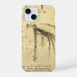 Coque iPhone 15 L'aile de Léonard de Vinci sur la machine volante 