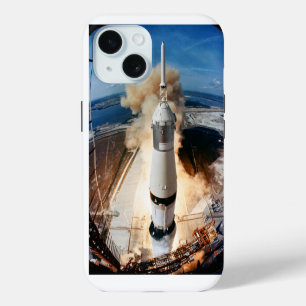 Coque iPhone 15 Lancement de la fusée Apollo Saturn V vers la Lune