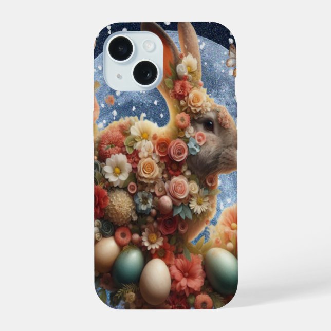 Coque iPhone 15 Lapin de Pâques Blossom  (Verso)