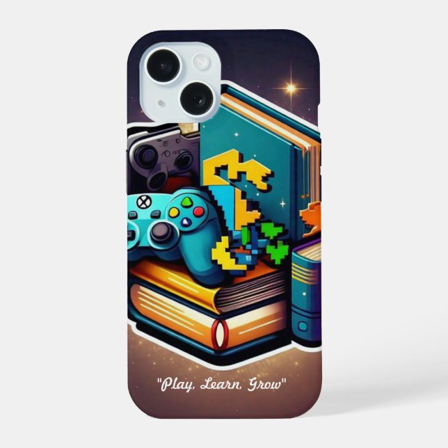 Coque iPhone 15 "L'Arcade Éducative" (Verso)