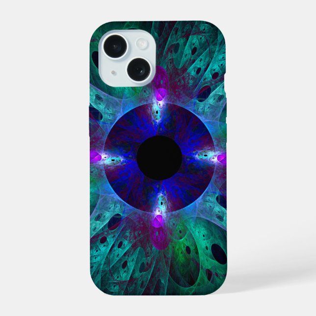 Coque iPhone 15 L'art Abstrait des yeux (Verso)