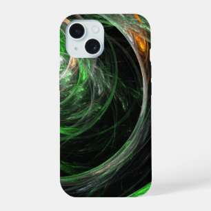 Coque iPhone 15 L'art Abstrait vert du monde entier