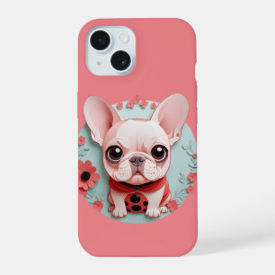 Coque iPhone 15 L'art de découpe du papier de l'effigie de Bulldog