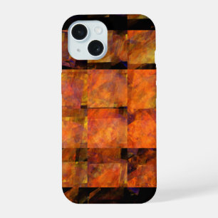 Coque iPhone 15 L'art de feu géométrique abstrait moderne pour le