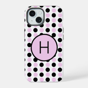Coque iPhone 15 Lavande de monogramme et noir