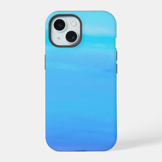 Coque iPhone 15 Le bleu comme le ciel l'art Abstrait (Verso)