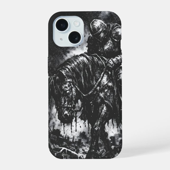 Coque iPhone 15 Le Chevalier Déchu par BurnsInHell (Verso)