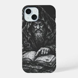 Coque iPhone 15 Le Magicien Étudiant le Grimoire — par BurnsInHell
