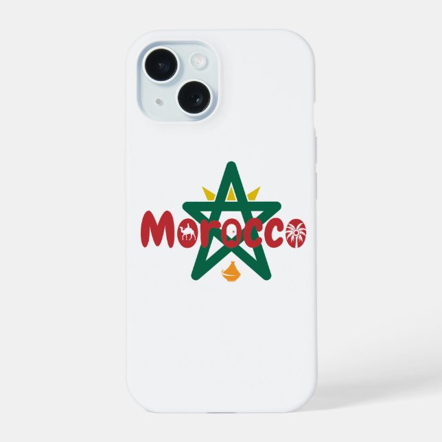 Coque iPhone 15 Le Maroc est une porte de l'histoire, un slogan de (Verso)