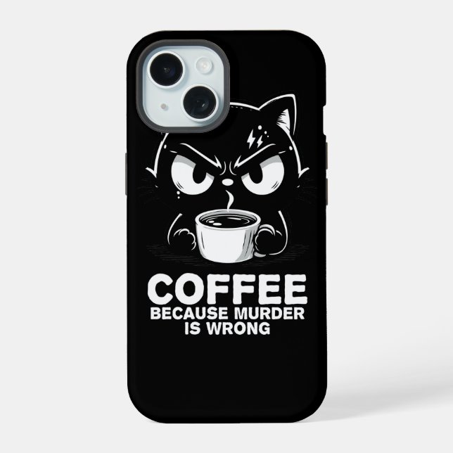 Coque iPhone 15 Le meurtre est mal (Verso)