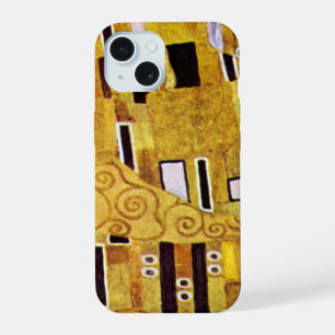 Coque iPhone 15 Le motif du Baiser par Gustav Klimt, Art nouveau