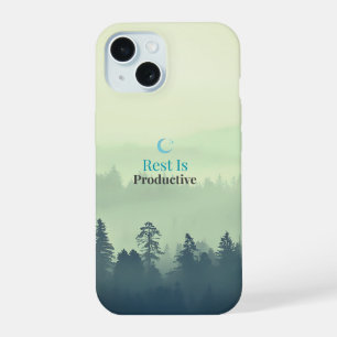 Coque iPhone 15 Le repos est productif – iPhone C minimal motivati