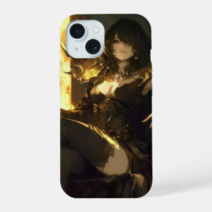 Coque iPhone 15 Le style Anime de la dame mal