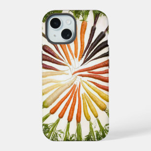 Coque iPhone 15 Légumes carottes Motif arc-en-ciel coloré Jardin