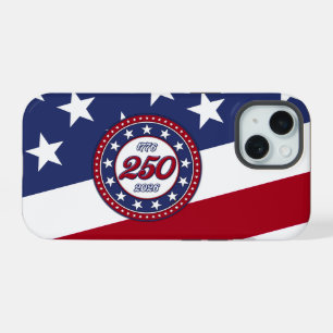 Coque iPhone 15 Les 250 ans d'Amérique avec le drapeau des États-U