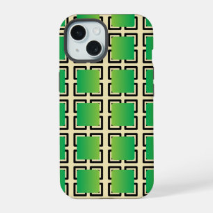 Coque iPhone 15 Les carrés dégradés verts