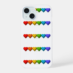Coque iPhone 15 Les glyphes en forme de cœur 3D brillants de Slipp